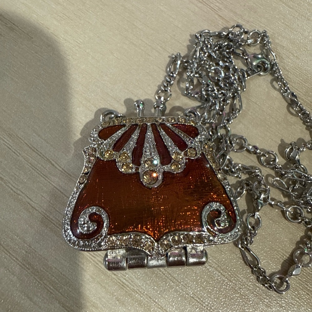 Vintage Topaz Little Medicine Purse locket/Necklace